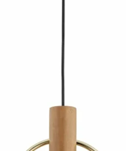 Discount Sklep Kaja Stylowa lampa wisząca z drewnem i złotem AL 61152 MODI | Kaja