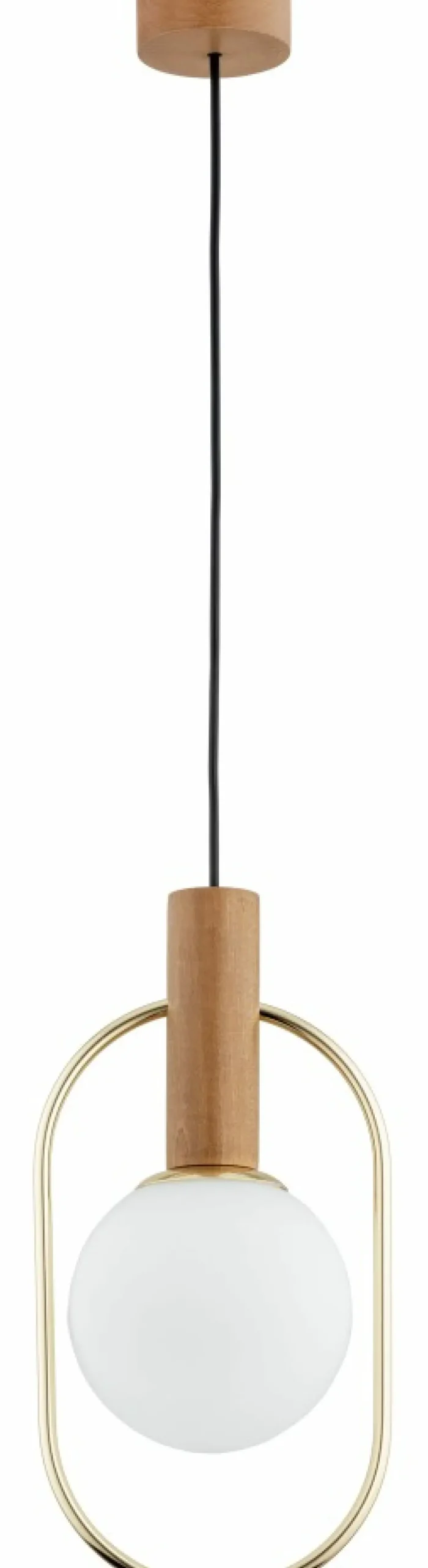 Discount Sklep Kaja Stylowa lampa wisząca z drewnem i złotem AL 61152 MODI | Kaja