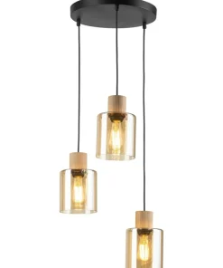 Flash Sale Sklep Kaja Stylowa lampa wisząca z elementami drewna TK 5749 z serii ORSON | Kaja