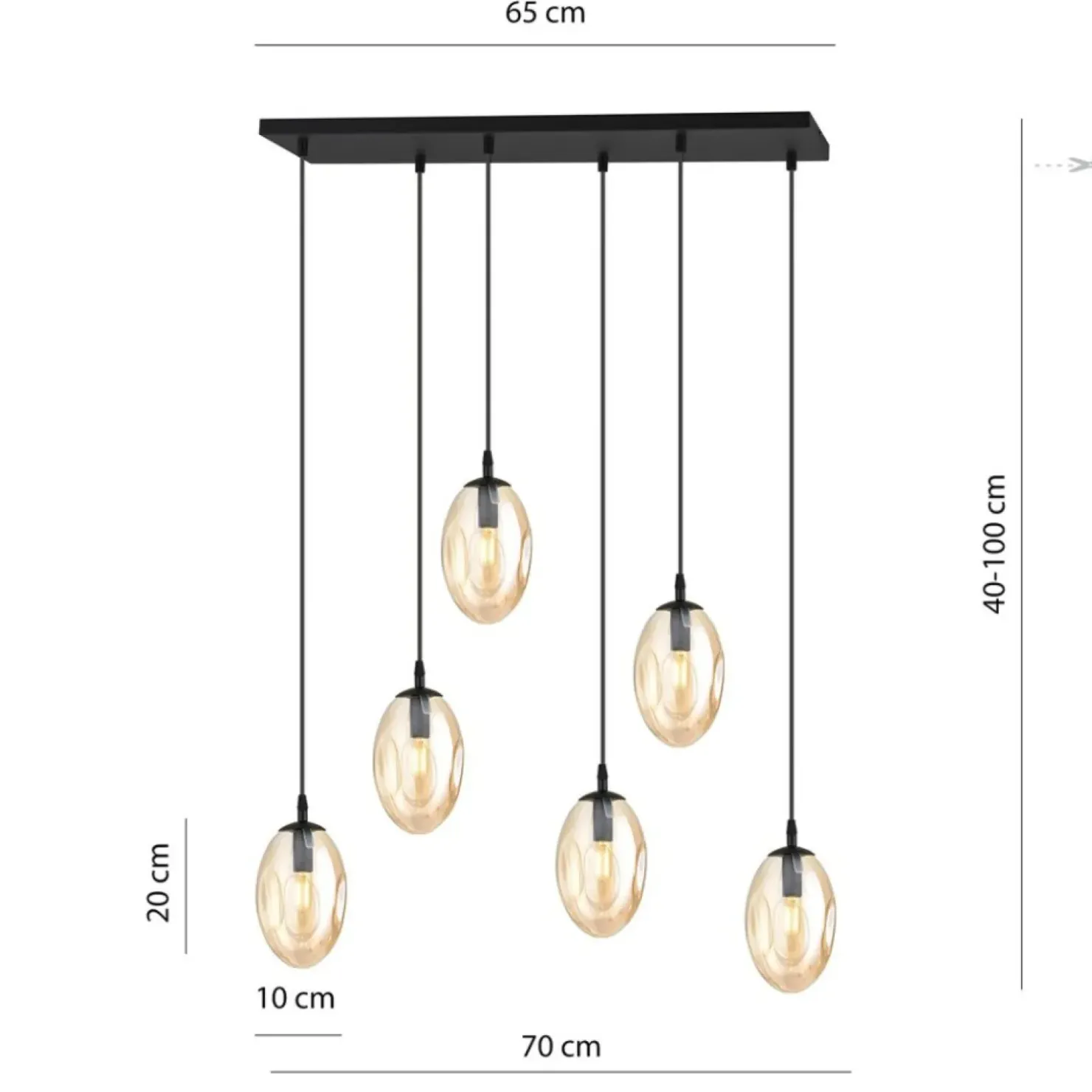 Cheap Sklep Kaja Stylowa lampa wisząca z ozdobnymi kloszami 1267/6 z serii ASTRAL