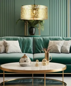 Discount Sklep Kaja Stylowa lampa wisząca ze złotym abażurem MLP0870 BLOSSOM | Kaja