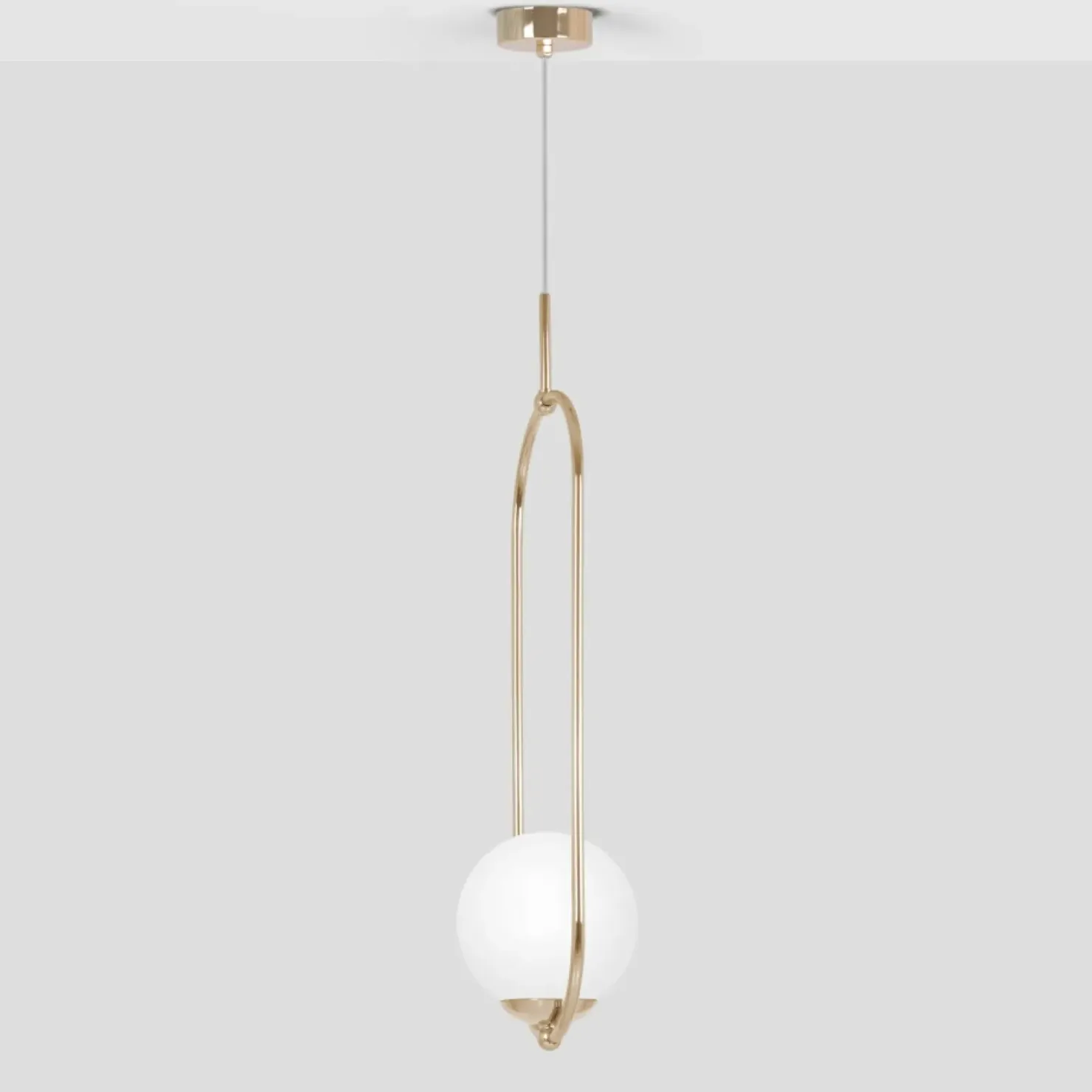 Stylowa lampa wisząca, złota konstrukcja z kloszem K-5391 z serii RITUS*Sklep Kaja Discount