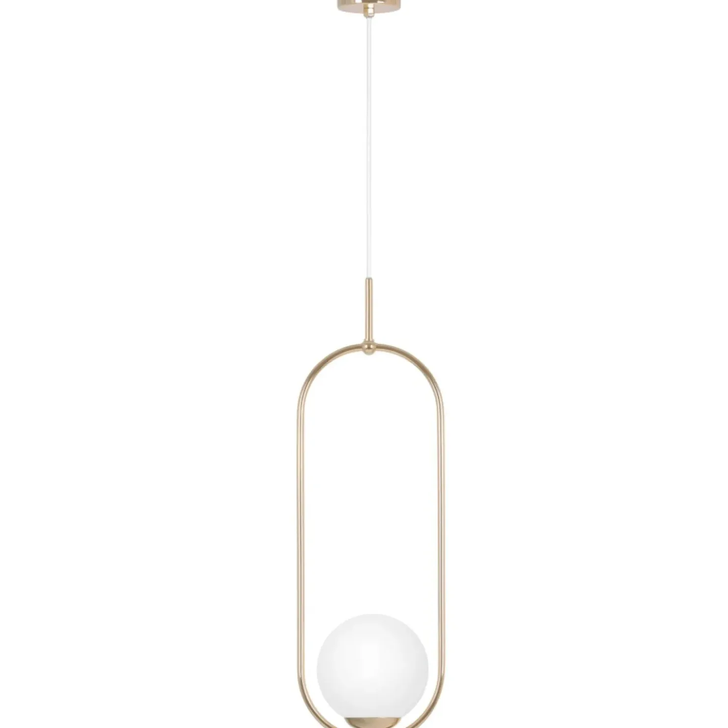 Stylowa lampa wisząca, złota konstrukcja z kloszem K-5391 z serii RITUS*Sklep Kaja Discount