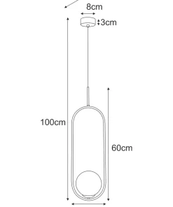 Stylowa lampa wisząca, złota konstrukcja z kloszem K-5391 z serii RITUS*Sklep Kaja Discount
