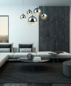 Store Sklep Kaja Stylowa lampa z okrągłymi kloszami P140-PL-170-5-N FERMI | Kaja nikiel