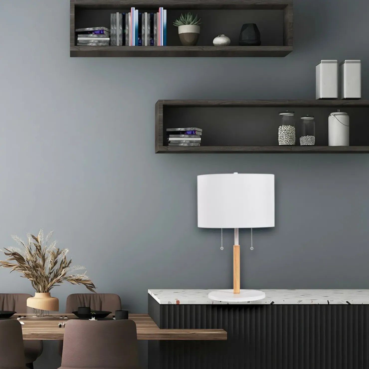 Stylowa lampka nocna z abażurem LP-0304/2T WH FOGO | Kaja Oświetlenie*Sklep Kaja Outlet