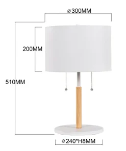 Stylowa lampka nocna z abażurem LP-0304/2T WH FOGO | Kaja Oświetlenie*Sklep Kaja Outlet