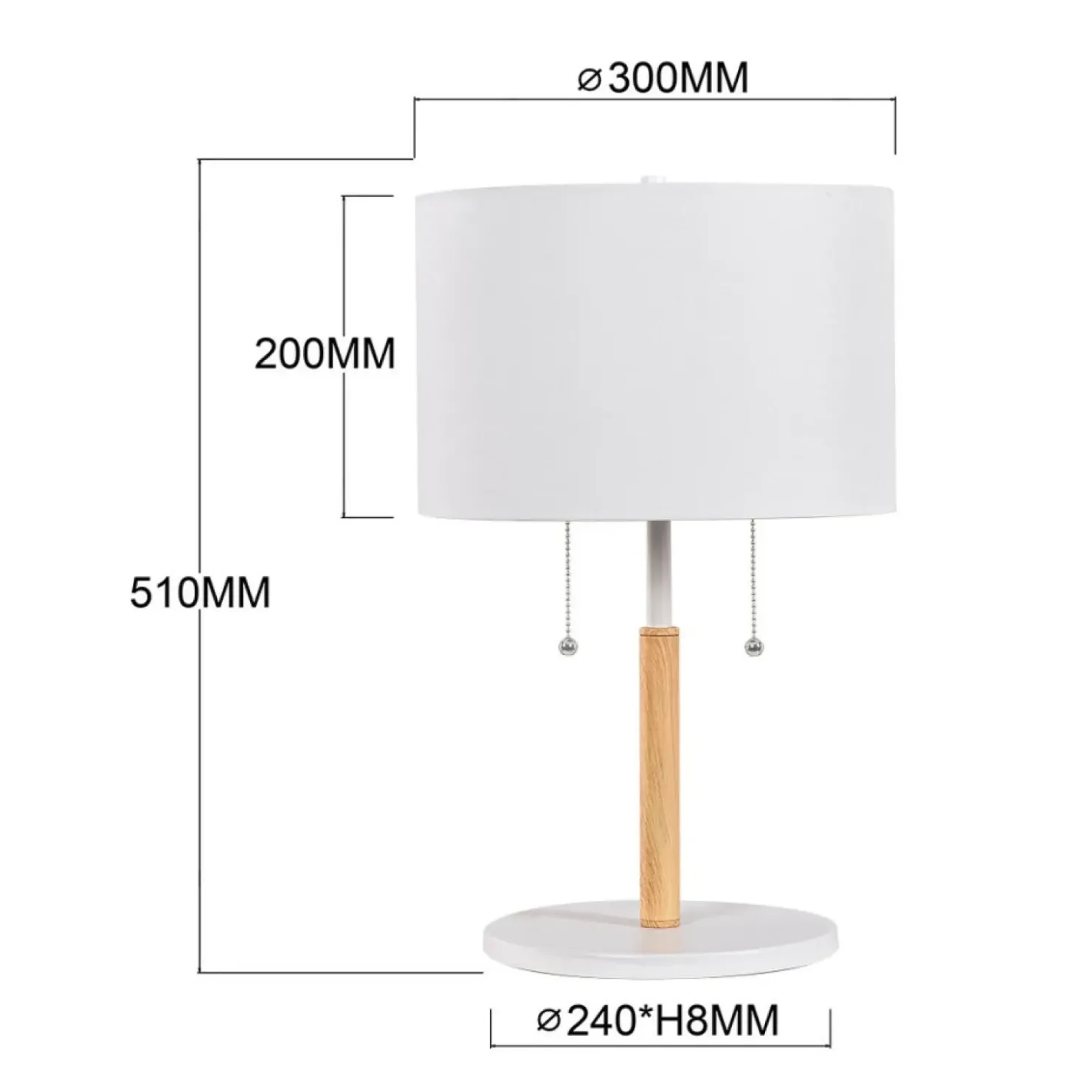Stylowa lampka nocna z abażurem LP-0304/2T WH FOGO | Kaja Oświetlenie*Sklep Kaja Outlet