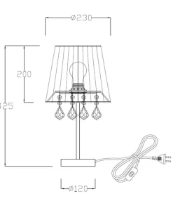 Stylowa lampka stołowa glamour LP-5005/1TS CZARNA MONA | Kaja*Sklep Kaja Clearance