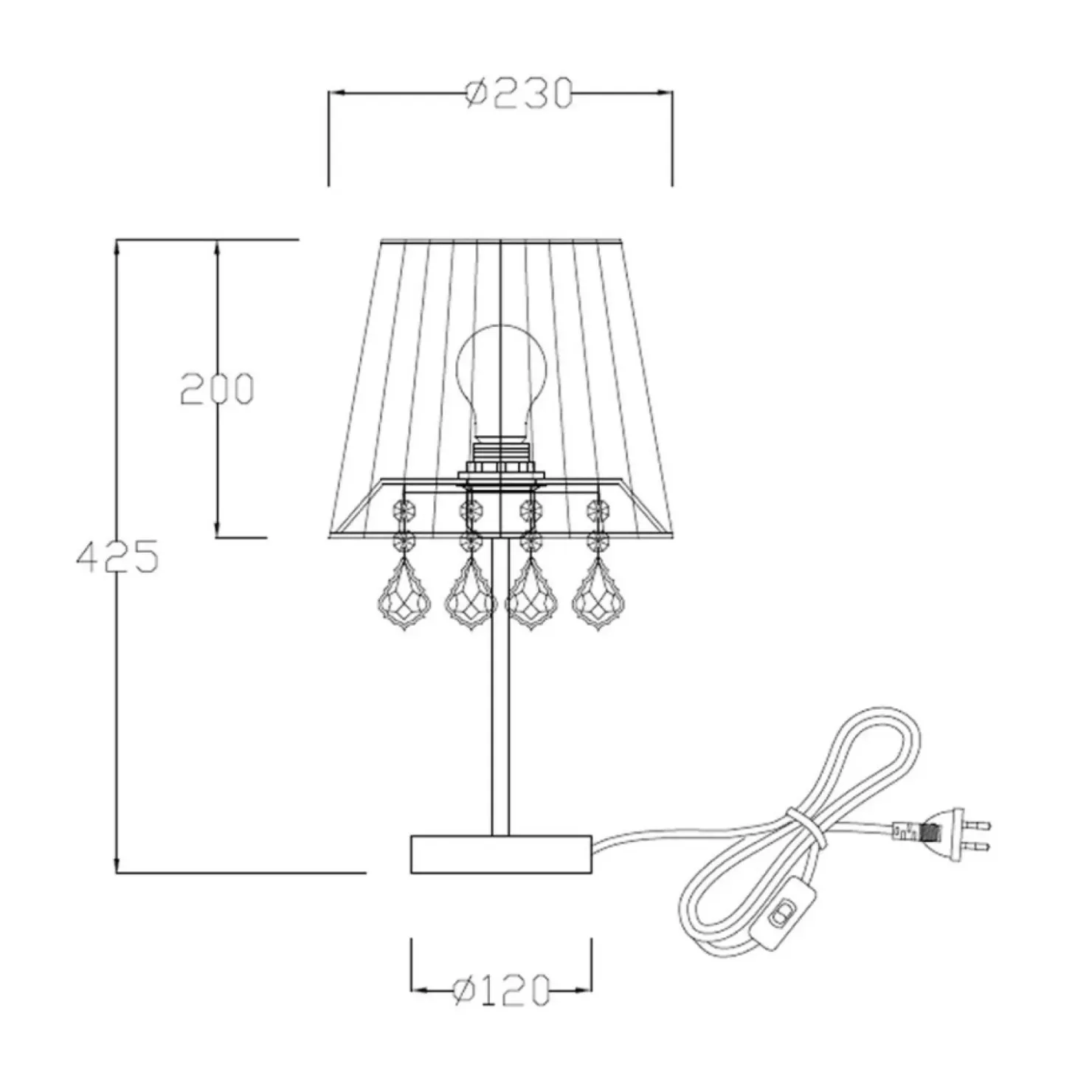 Stylowa lampka stołowa glamour LP-5005/1TS CZARNA MONA | Kaja*Sklep Kaja Clearance