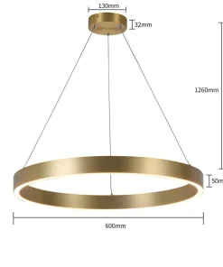 Hot Sklep Kaja Stylowa, ledowa lampa wisząca LP-033/1P S GD TRIANGLE z serii MIDWAY