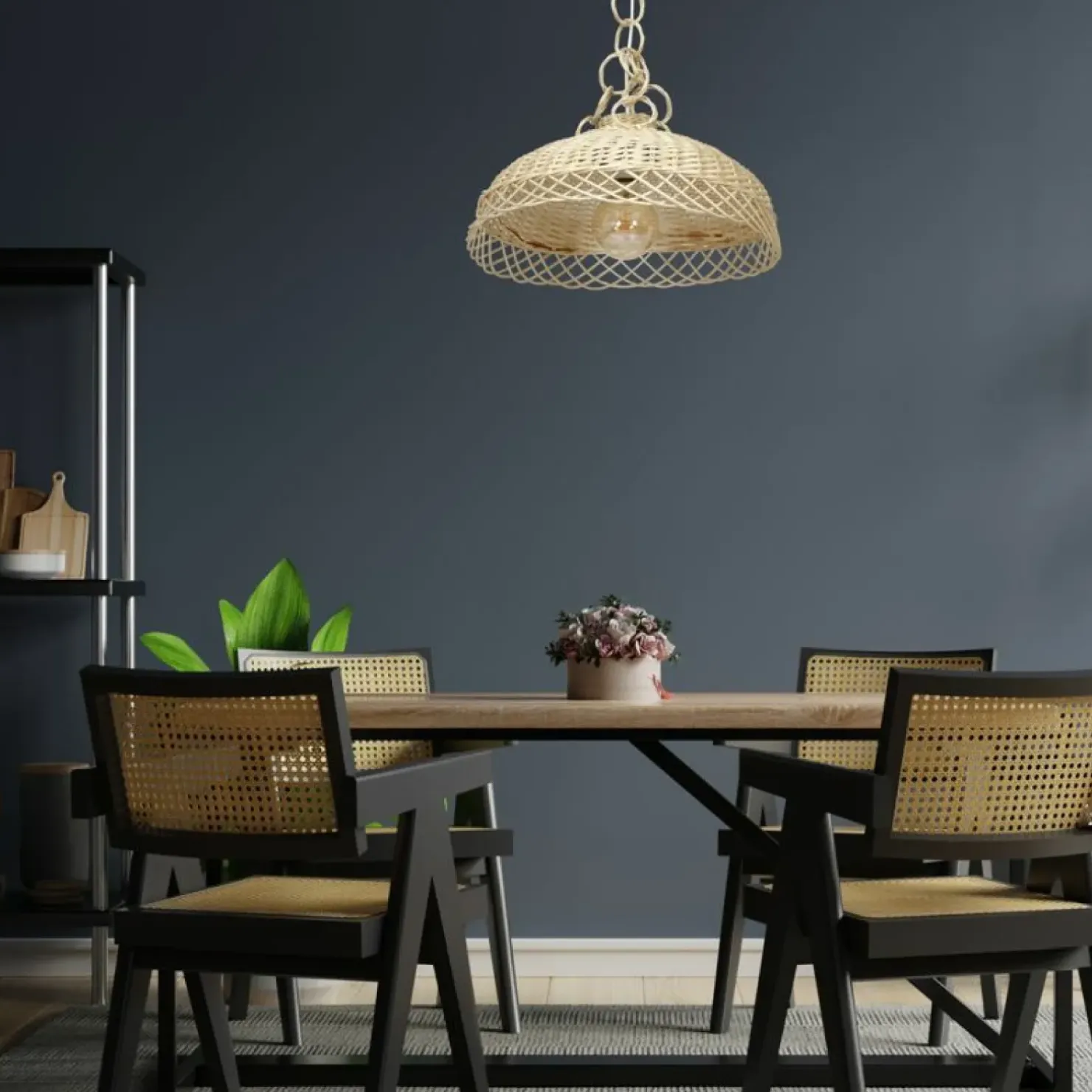 Hot Sklep Kaja Stylowa, pleciona lampa wisząca w stylu boho MLP7997 VIMINI | Kaja