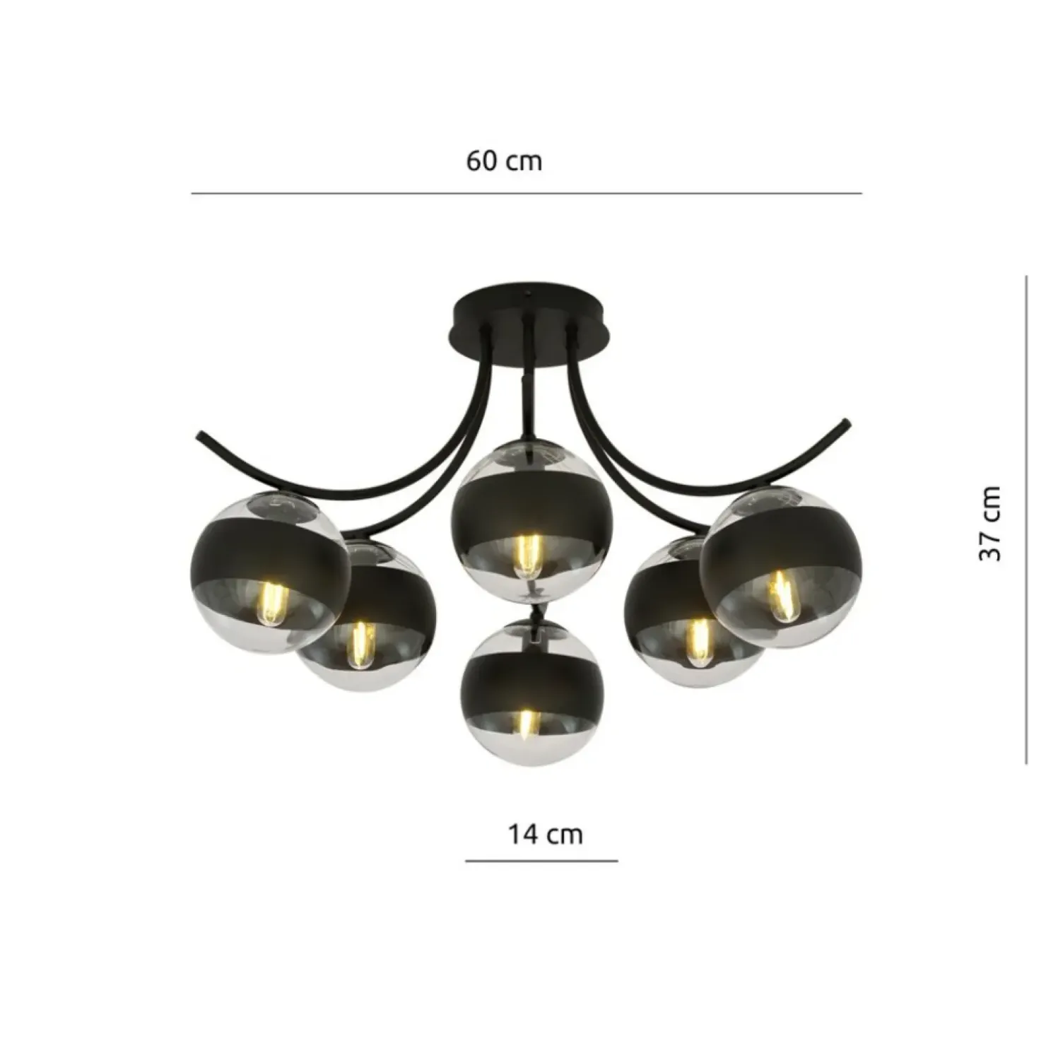 Sale Sklep Kaja Stylowa, rozłożysta lampa sufitowa do salonu 1111/6 BOSTON | Kaja