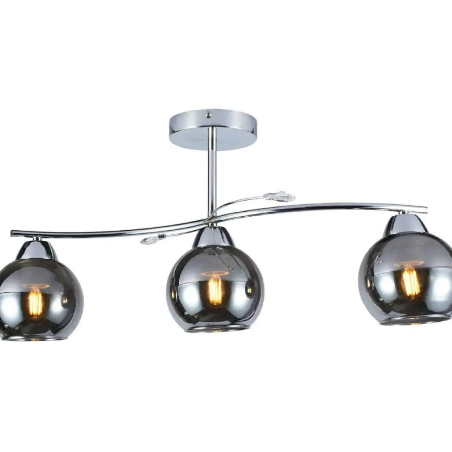 Flash Sale Sklep Kaja Stylowa, srebrna lampa sufitowa do sypialni MLP0874 CONNOR | Kaja