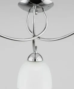 Stylowa, srebrna lampa z białymi kloszami AL 27563 MARISA | Kaja*Sklep Kaja Sale