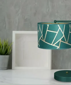 Stylowa, zielona lampa stołowa z abażurem MLP7581 z serii ZIGGY | Kaja Oświetlen*Sklep Kaja Discount