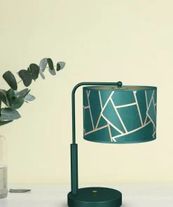 Stylowa, zielona lampa stołowa z abażurem MLP7581 z serii ZIGGY | Kaja Oświetlen*Sklep Kaja Discount