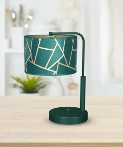 Stylowa, zielona lampa stołowa z abażurem MLP7581 z serii ZIGGY | Kaja Oświetlen*Sklep Kaja Discount