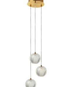 Outlet Sklep Kaja Stylowa, złota lampa wisząca z kloszami LP-2202/3P GD DIAMOND | Kaja