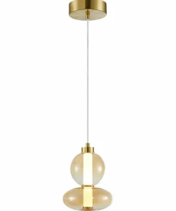 Clearance Sklep Kaja Stylowa, złota lampa wisząca LED do sypialni ML0345 DAPHNE | Kaja
