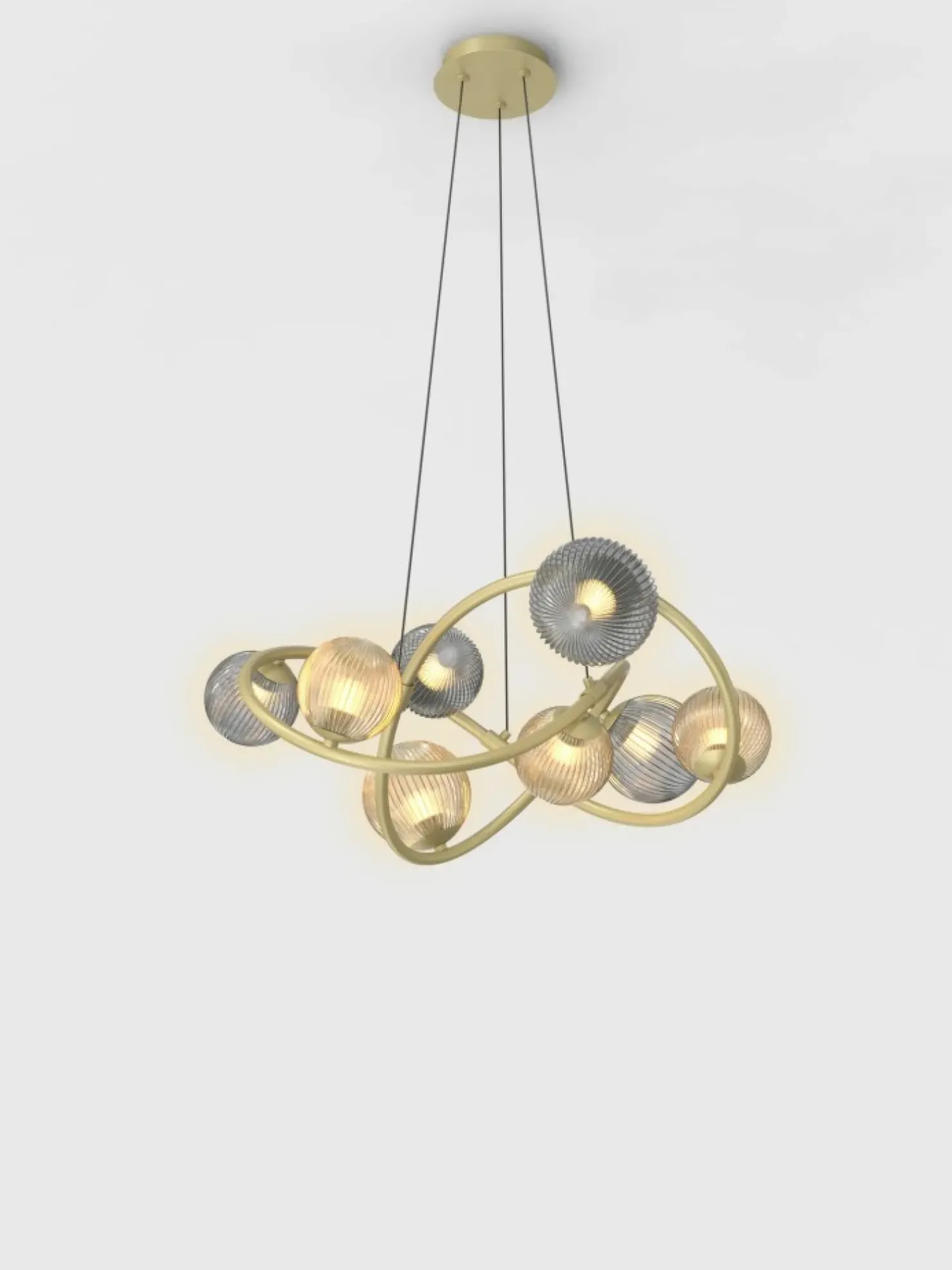 Shop Sklep Kaja Stylowa, złota lampa wisząca do sypialni WF 7015-804 METZ | Kaja