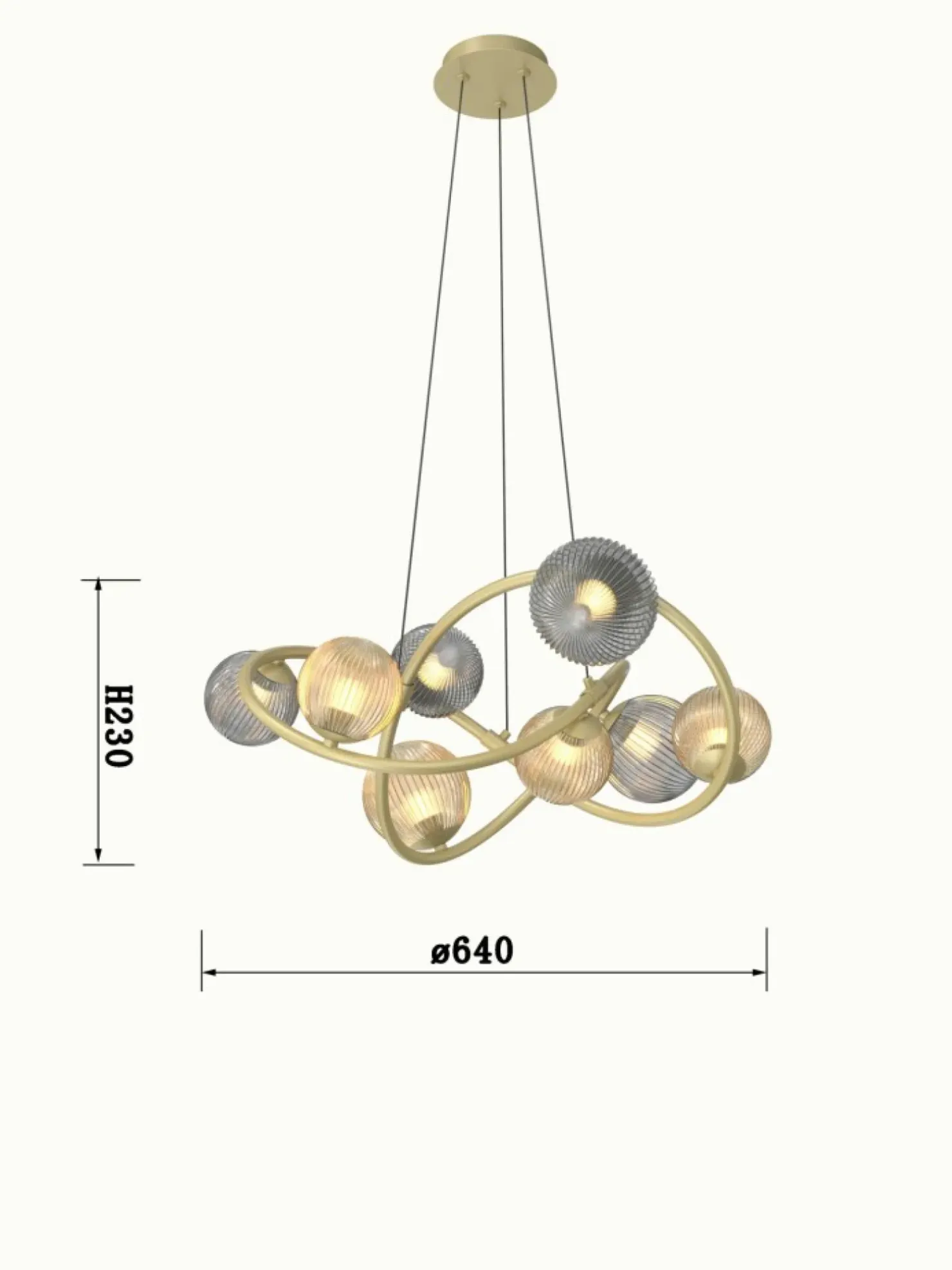 Shop Sklep Kaja Stylowa, złota lampa wisząca do sypialni WF 7015-804 METZ | Kaja