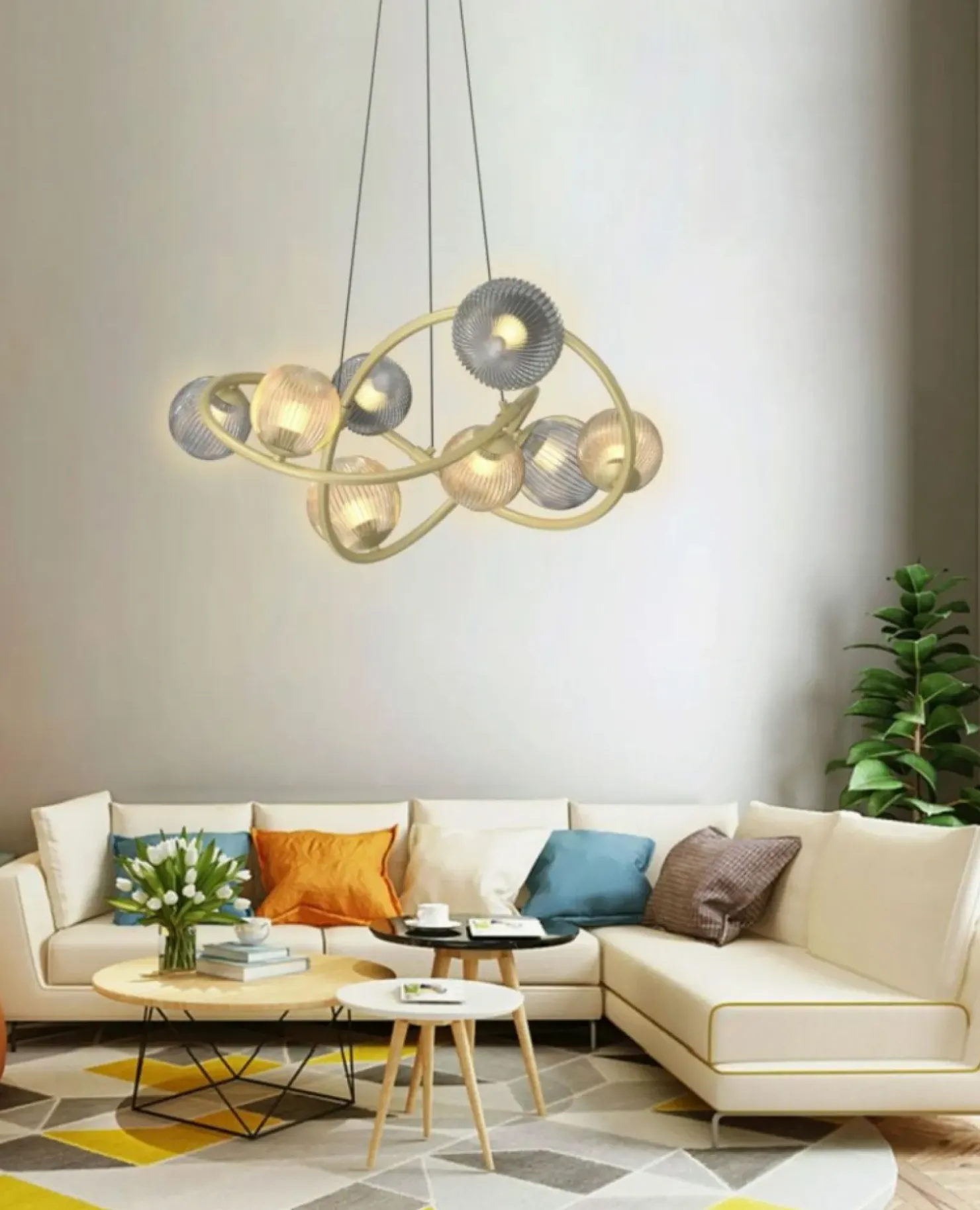 Shop Sklep Kaja Stylowa, złota lampa wisząca do sypialni WF 7015-804 METZ | Kaja