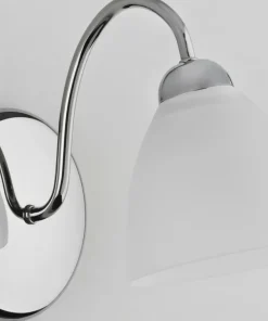 Stylowy chromowany kinkiet z białym kloszem AL 22600 | Kaja*Sklep Kaja Cheap
