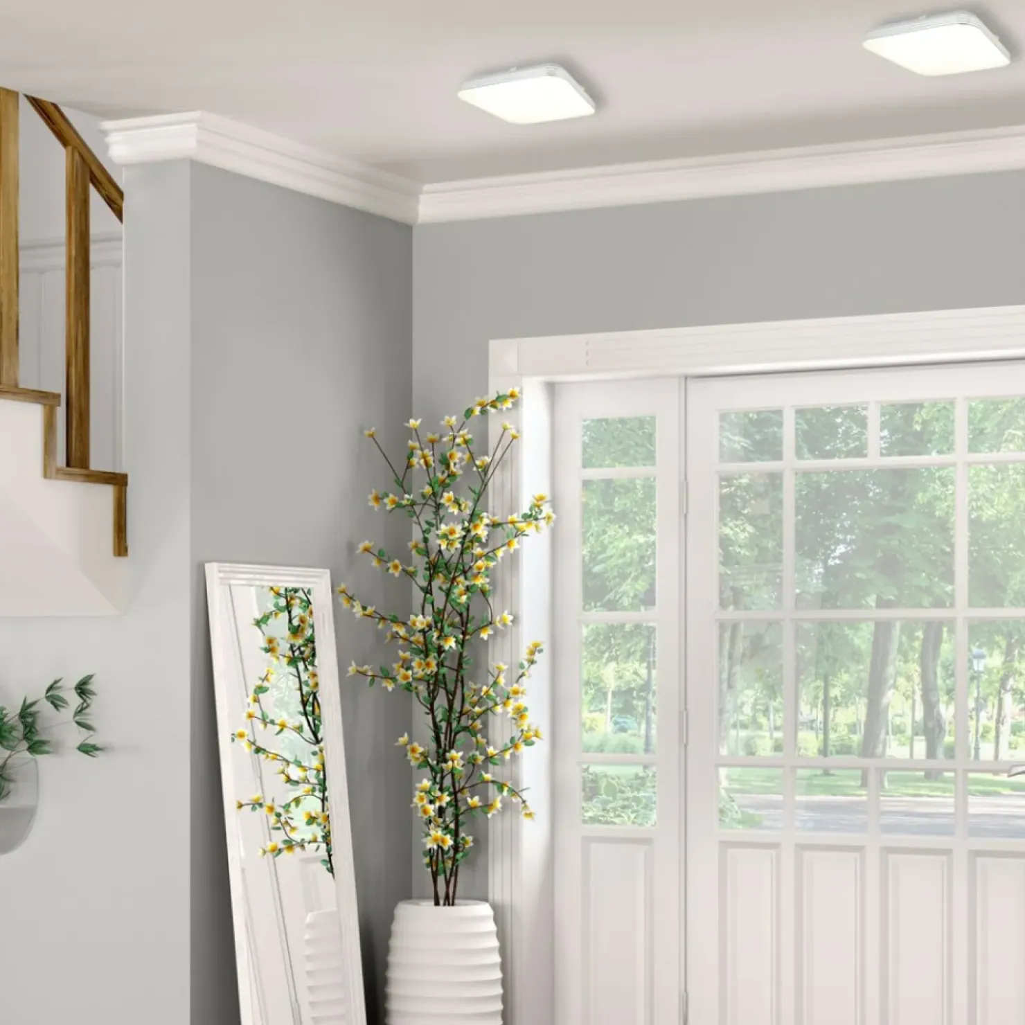 Stylowy plafon LED, srebra ramka 26x26cm 4000K EK5362 AJAX | Kaja*Sklep Kaja New