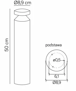 Słupek ogrodowy, ledowe oświetlenie, moc 6W DL-500 z serii DELTA | Kaja Oświetle*Sklep Kaja Best