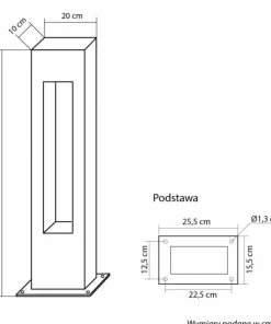 Słupek oświetleniowy, na żarówkę GU10, IP65 RE-900 z serii REKTAN | Kaja Oświetl*Sklep Kaja New