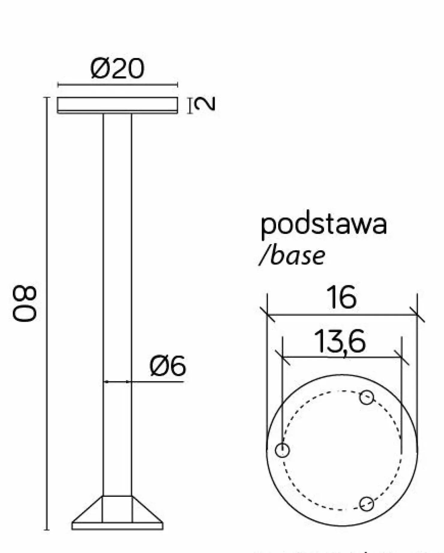 Słupek oświetleniowy, zmienna barwa, IP65 RO-800 z serii RONDO | Kaja Oświetleni*Sklep Kaja Online