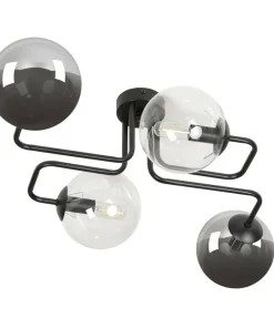 Sale Sklep Kaja Symetryczna czarna lampa sufitowa z kloszami 843/4M3 | Kaja