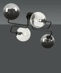 Sale Sklep Kaja Symetryczna czarna lampa sufitowa z kloszami 843/4M3 | Kaja