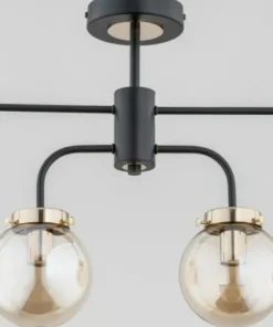 Cheap Sklep Kaja Symetryczna lampa sufitowa na 4 bursztynowe klosze AL 25504 | Kaja