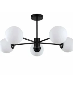 Store Sklep Kaja Symetryczna lampa sufitowa z kulami LP-1345/5P BK z serii ROMA | Kaja