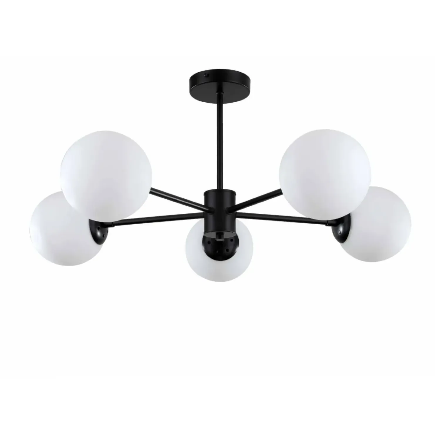 Store Sklep Kaja Symetryczna lampa sufitowa z kulami LP-1345/5P BK z serii ROMA | Kaja