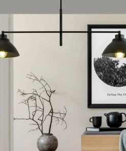 Outlet Sklep Kaja Symetryczna, podwójna lampa sufitowa z metalu 1211/2 z serii MAVERICK czarny