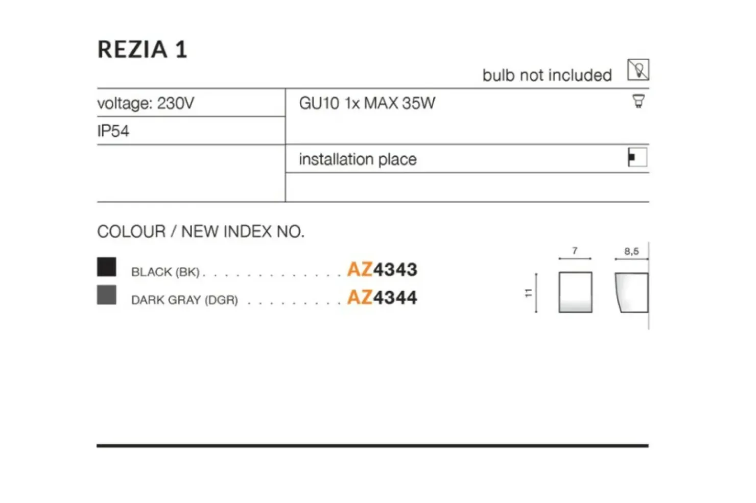 Szara lampa ścienna elewacyjna zewnętrzna AZ4344 REZIA | Kaja*Sklep Kaja Flash Sale