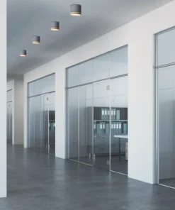 Szara lampa spot z drewnianą obwódką 2275925 TUBA | Kaja Oświetlenie*Sklep Kaja Sale