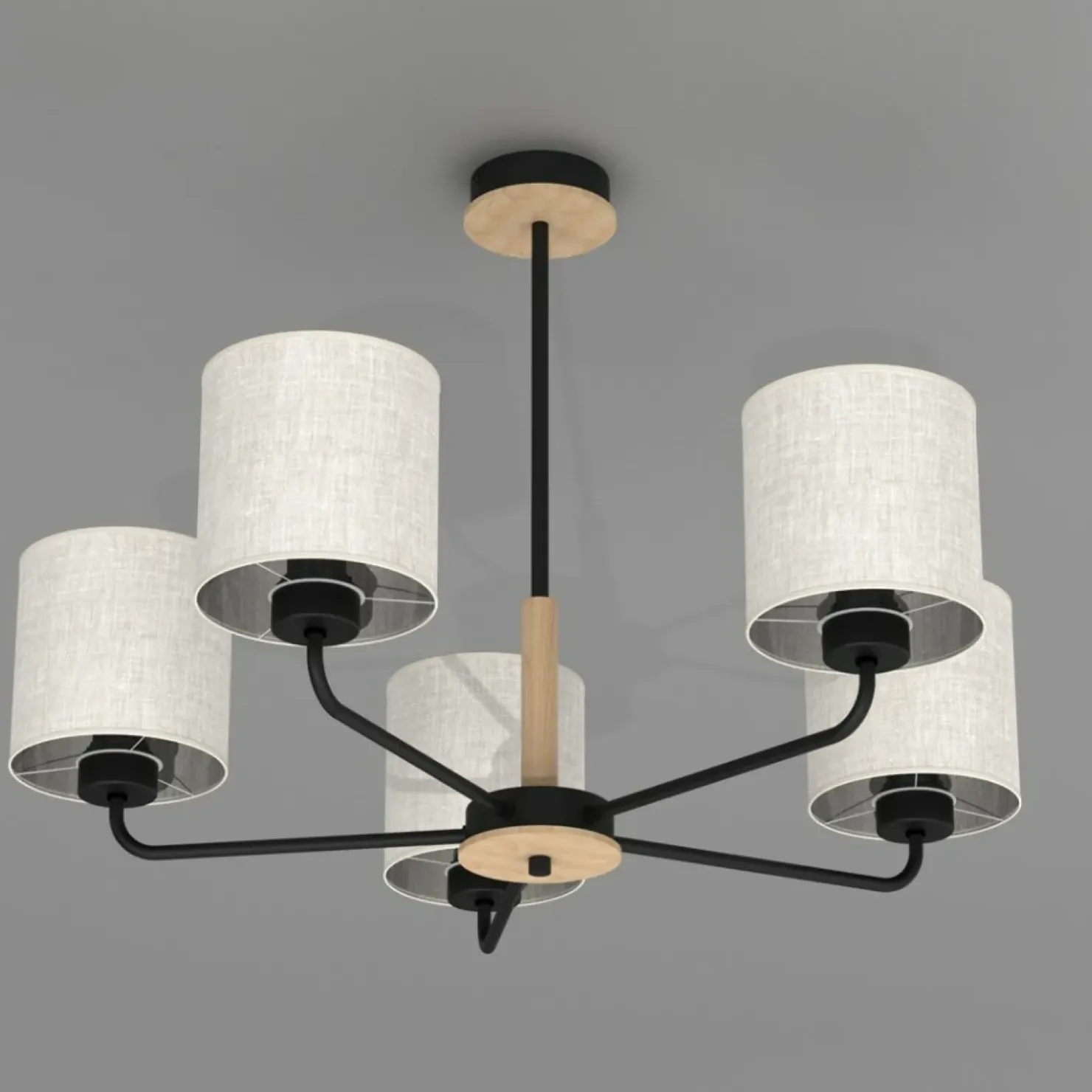 Flash Sale Sklep Kaja Szara lampa sufitowa na pięć żarówek MLP7452 z serii ATLANTA | Kaja Oświetlenie