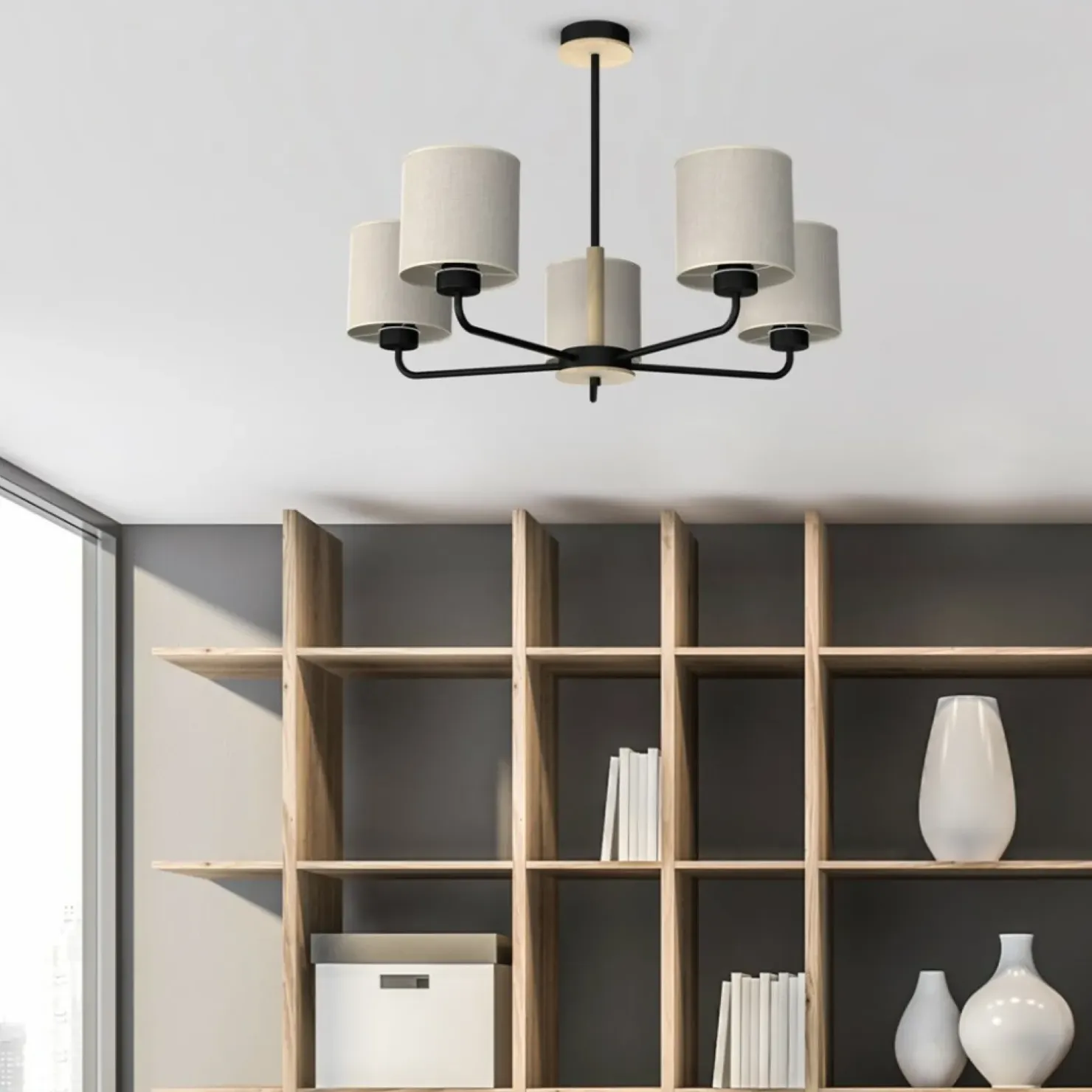 Flash Sale Sklep Kaja Szara lampa sufitowa na pięć żarówek MLP7452 z serii ATLANTA | Kaja Oświetlenie