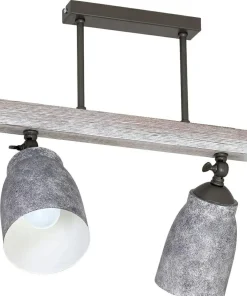 Sale Sklep Kaja Szara lampa sufitowa z drewnem E27 LX 42-9133 AGAP | Kaja Oświetlenie szary