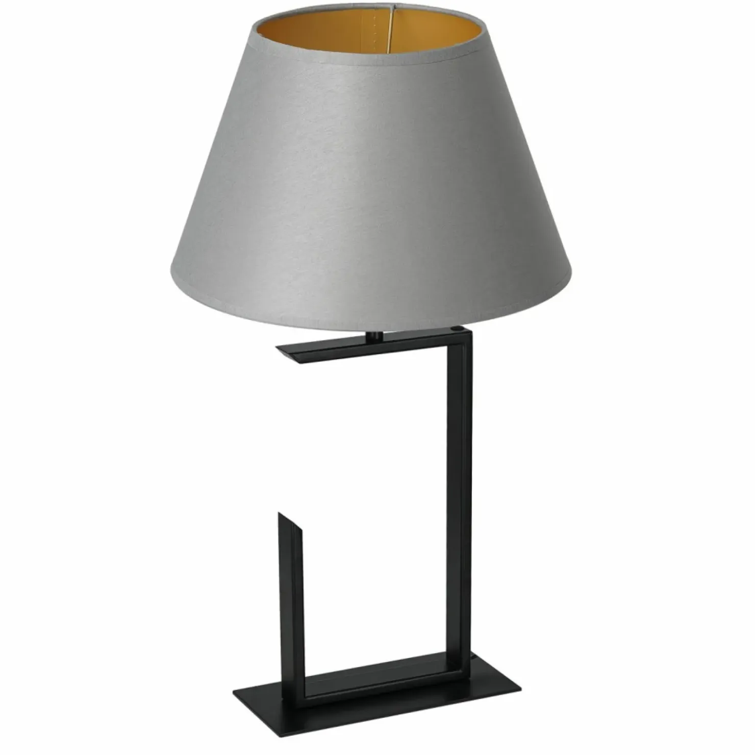 Szara lampka nocna ze złotym wnętrzem LX 3411 z serii TABLE LAMPS*Sklep Kaja Discount