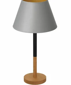 Szara lampka stołowa, stożkowy abażur LX 3756 z serii TABLE LAMPS*Sklep Kaja Discount