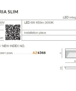 Szara zewnętrzna lampa ścienna LED AZ4368 CASORIA | Kaja Oświetlenie*Sklep Kaja Flash Sale