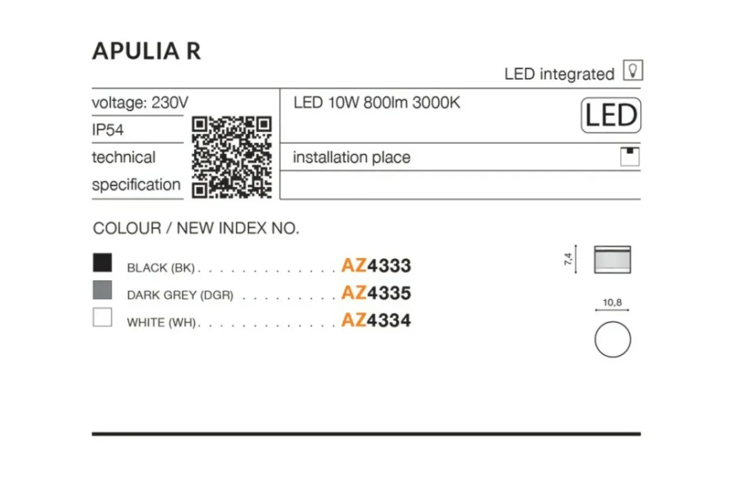 łazienkowy spot lampa sufitowa LED AZ4335 APULIA | Kaja*Sklep Kaja Discount