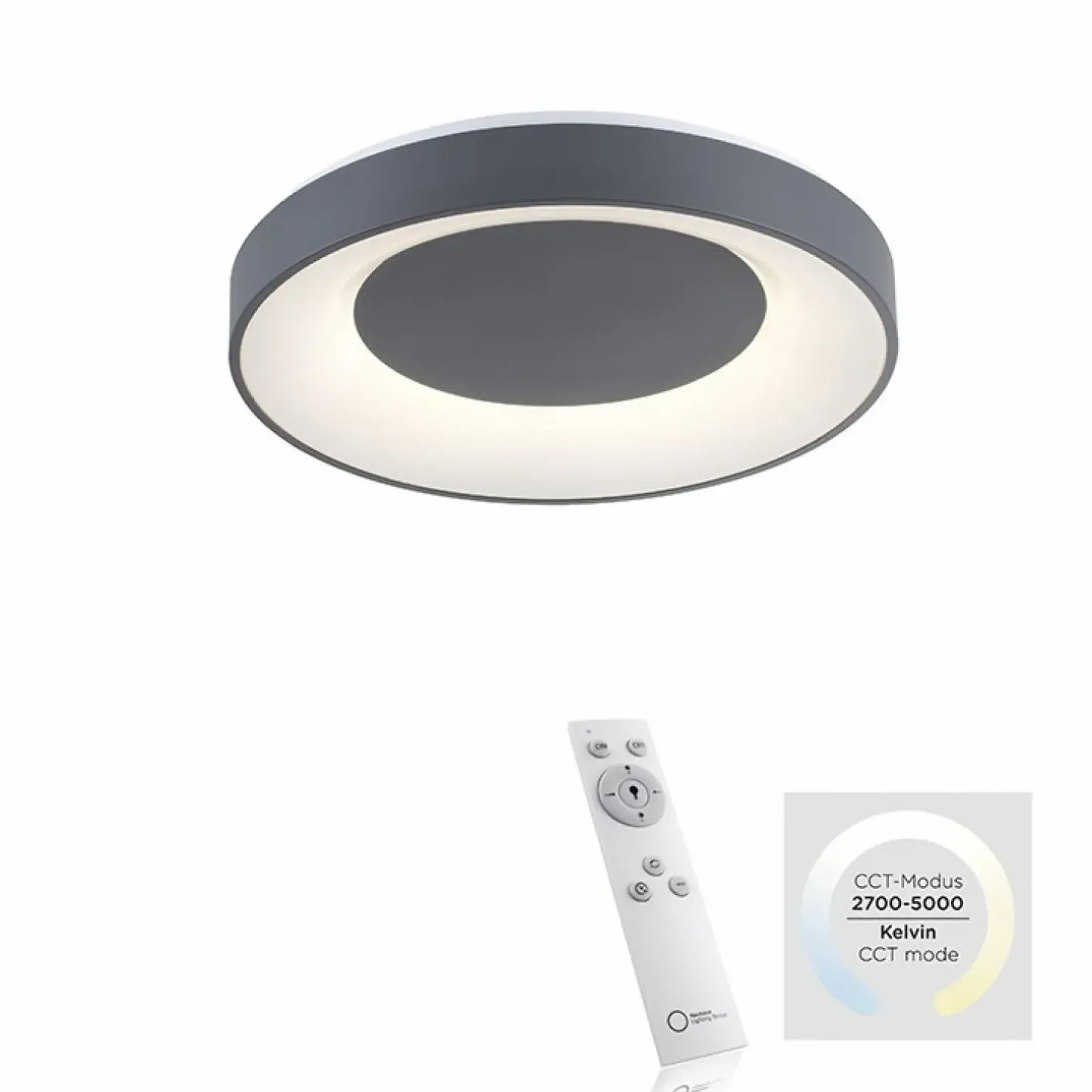 Best Sale Sklep Kaja plafon sufitowy z pilotem w zestawie 14326-18 z serii ANIKA szary