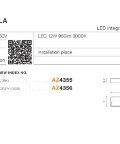prosty kinkiet zewnętrzny LED 3000K AZ4356 CASOLA | Kaja*Sklep Kaja Cheap