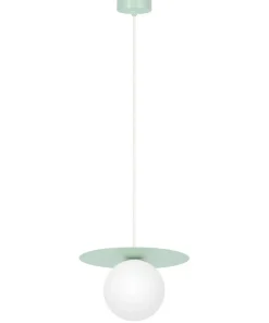 Outlet Sklep Kaja Szałwiowa lampa wisząca z białą kulką ⌀10 cm K-5450 z serii ROBIN